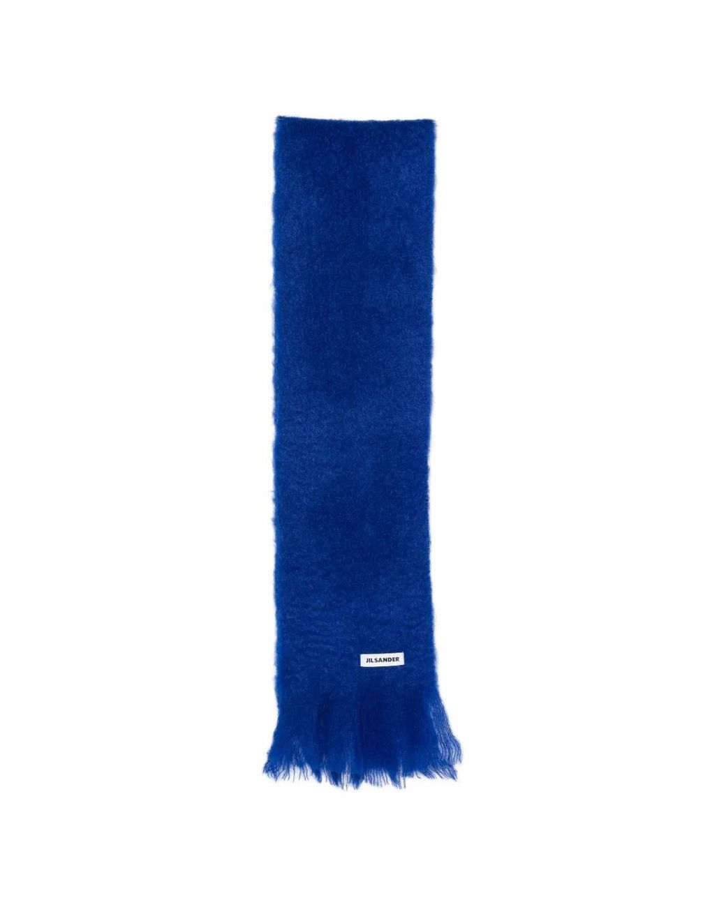 Jil Sander Blue Schal Mit Logo-Patch