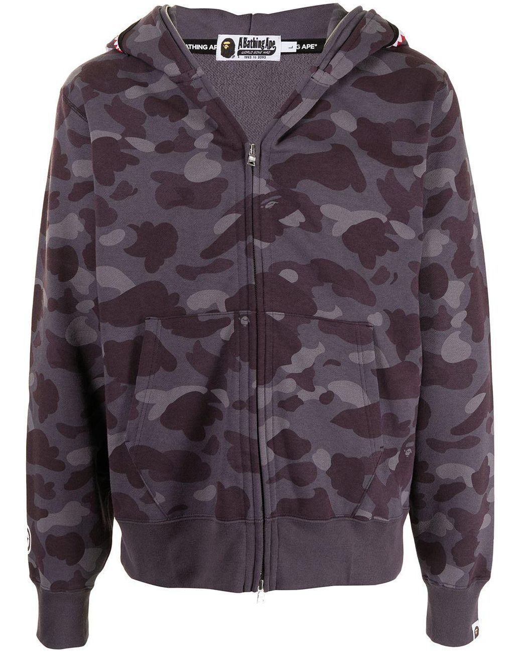 A Bathing Ape Cotton Camouflage-print Zip-up Hoodie in Purple for Men ...