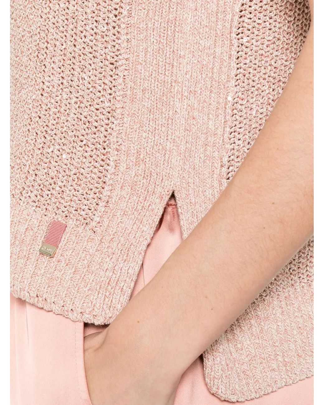 Herno Pink Textured Knit Sleeveless Top