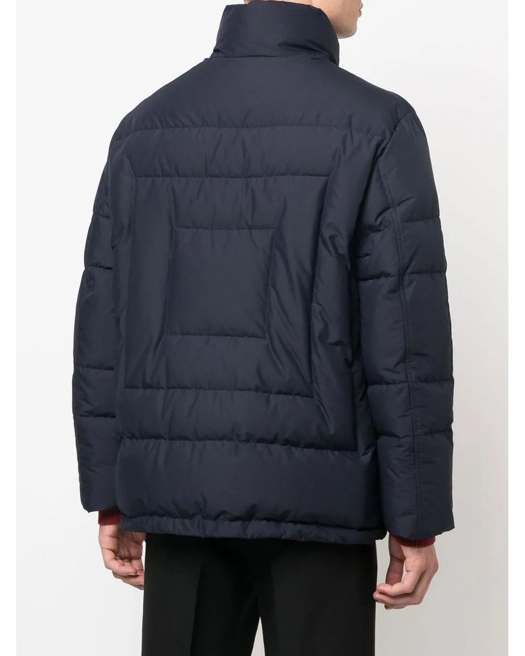 Ferragamo Blue Feather-Down Padded Jacket for men