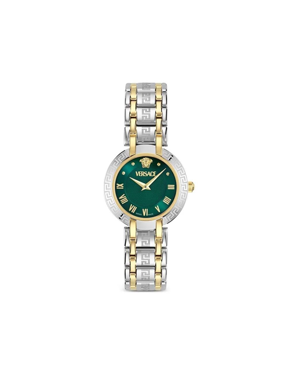 Versace Green Antlia Stainless Steel 34Mm Watch