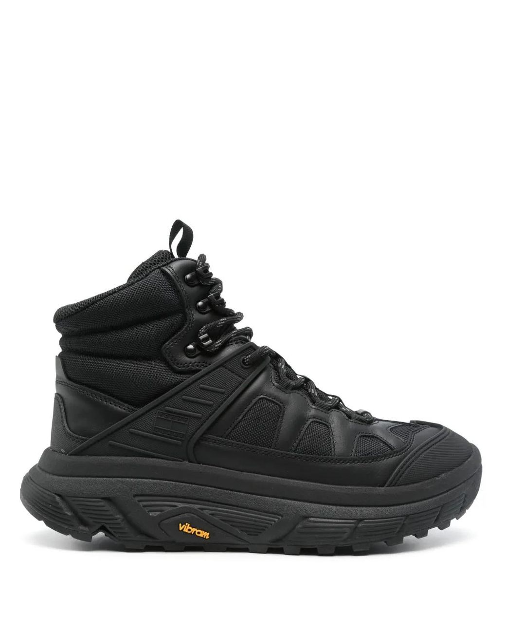 Tommy Hilfiger Black Rubberised-Logo Boots for men