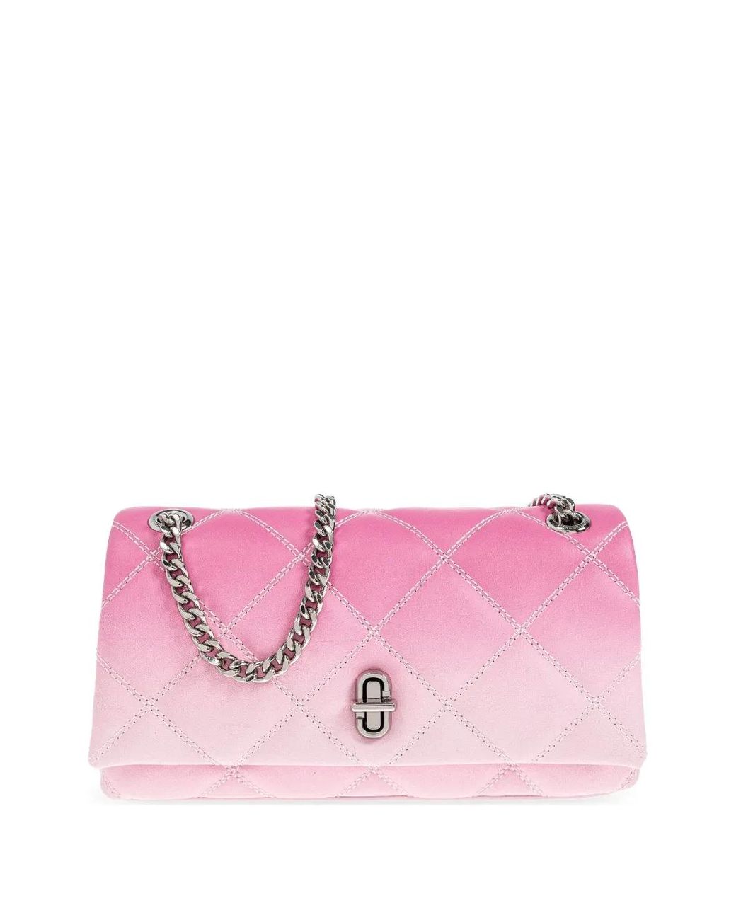 Marc Jacobs Pink Small Quilted Dual Chain Crossbody Bag
