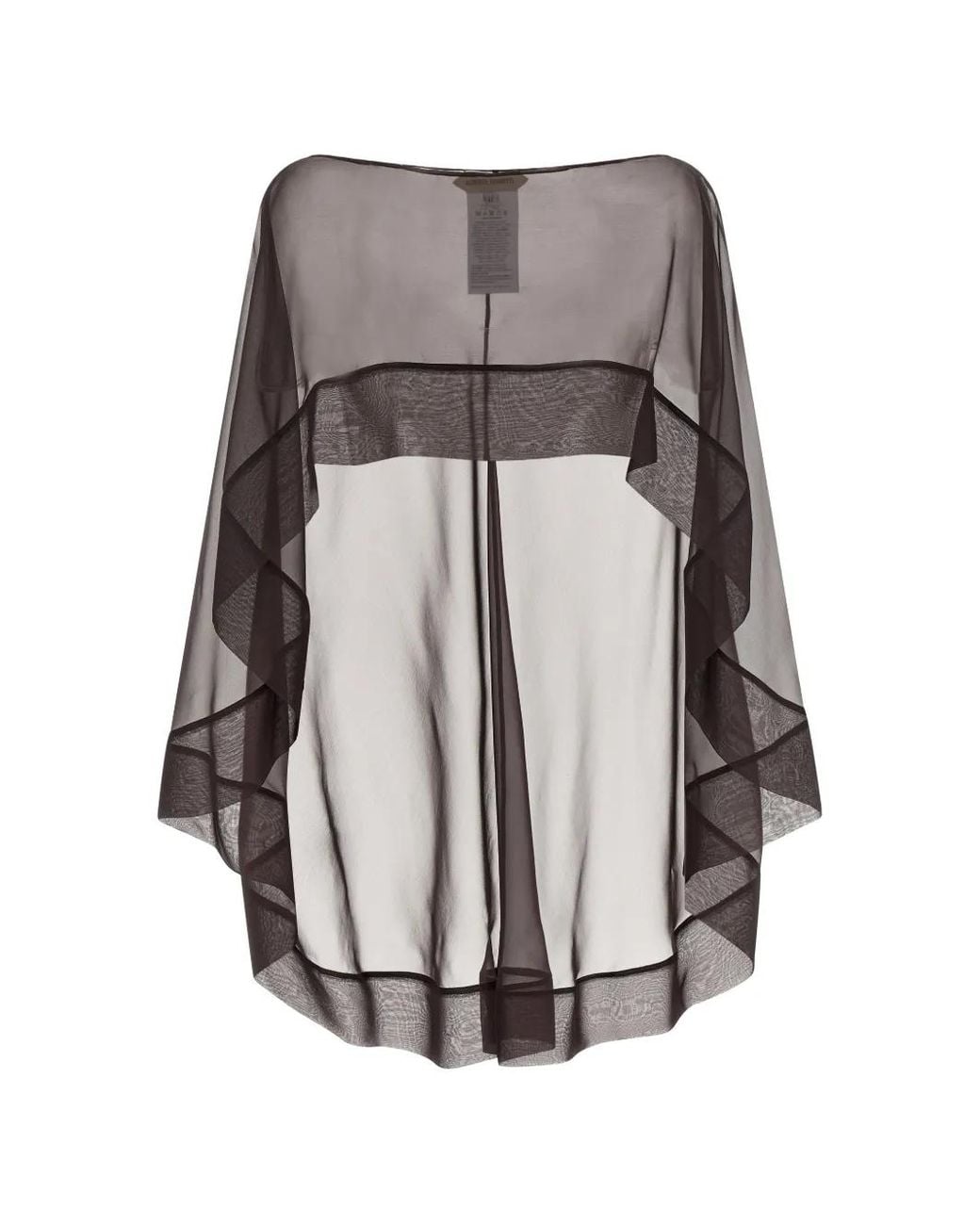 Alberta Ferretti Gray Semi-Transparent Hood Scarf