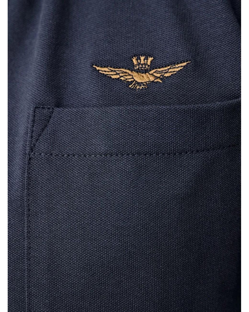 Aeronautica Militare Blue Chest-Pocket Shirt for men