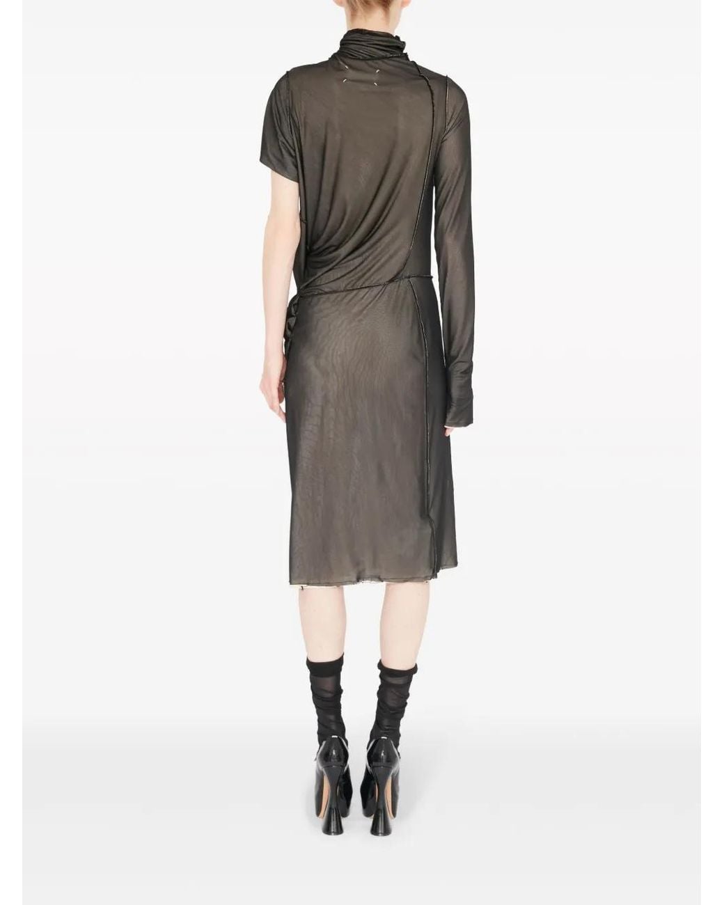 Maison Margiela Gray Midi Dress Clothing