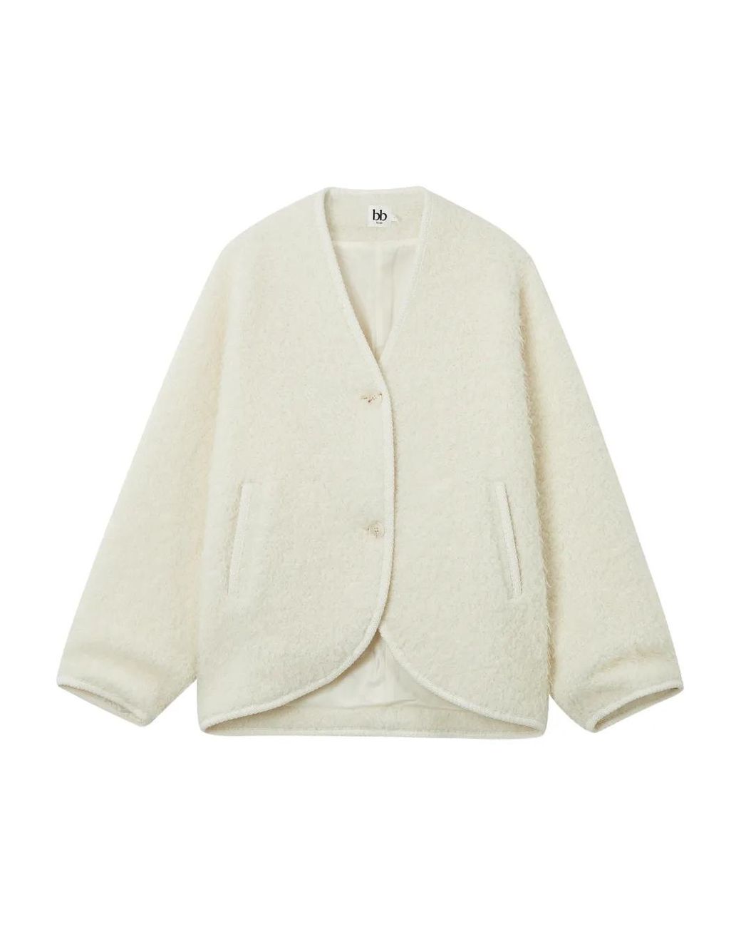 B+ AB White Button Jacket