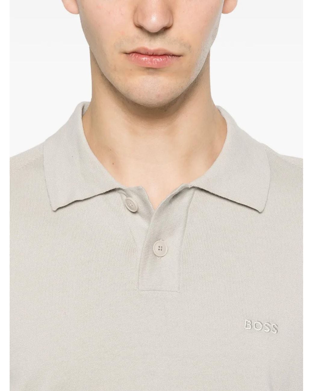 Pull À Col Polo Boss pour homme en coloris White