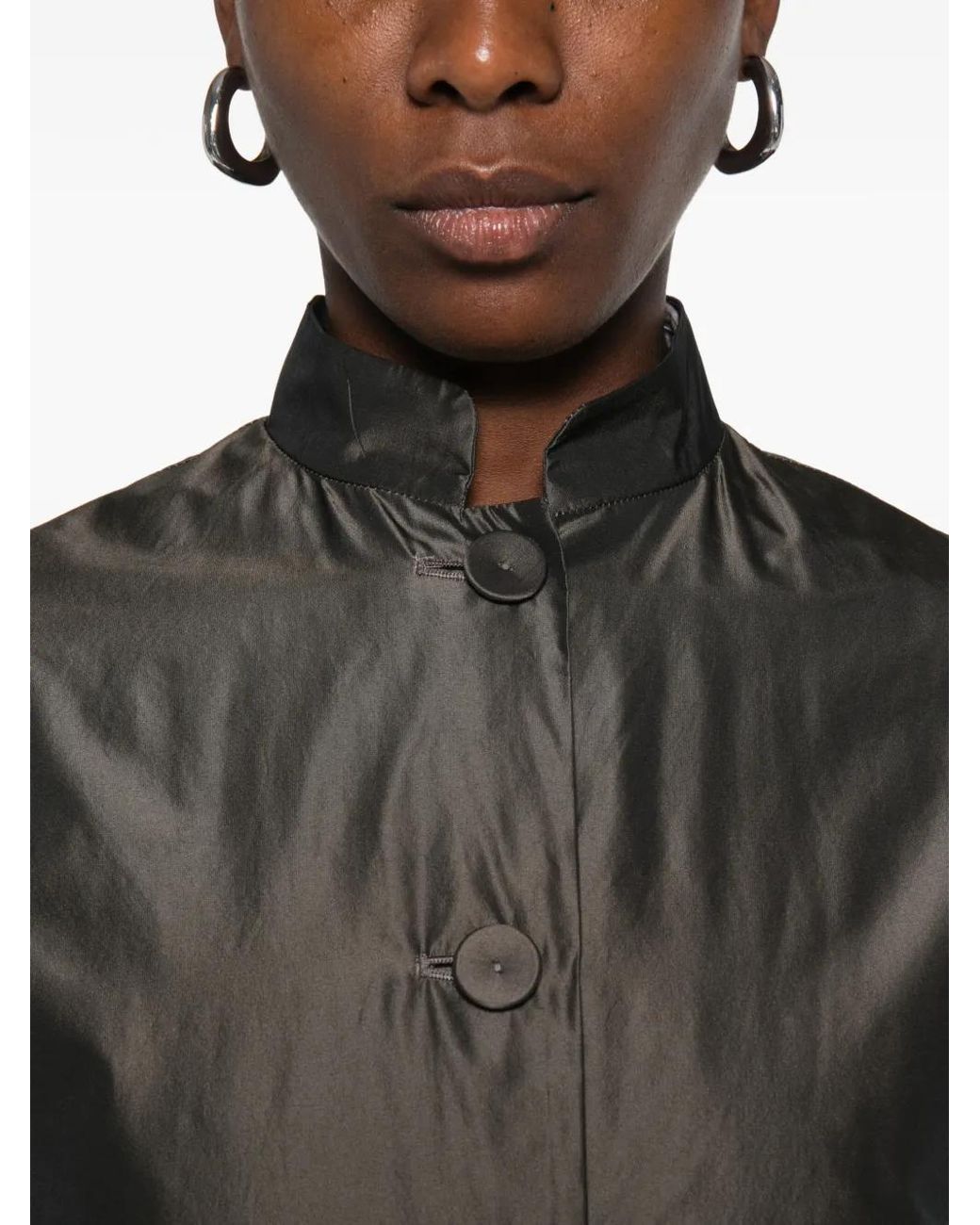 ROSSO35 Brown High-Neck Button-Front Jacket