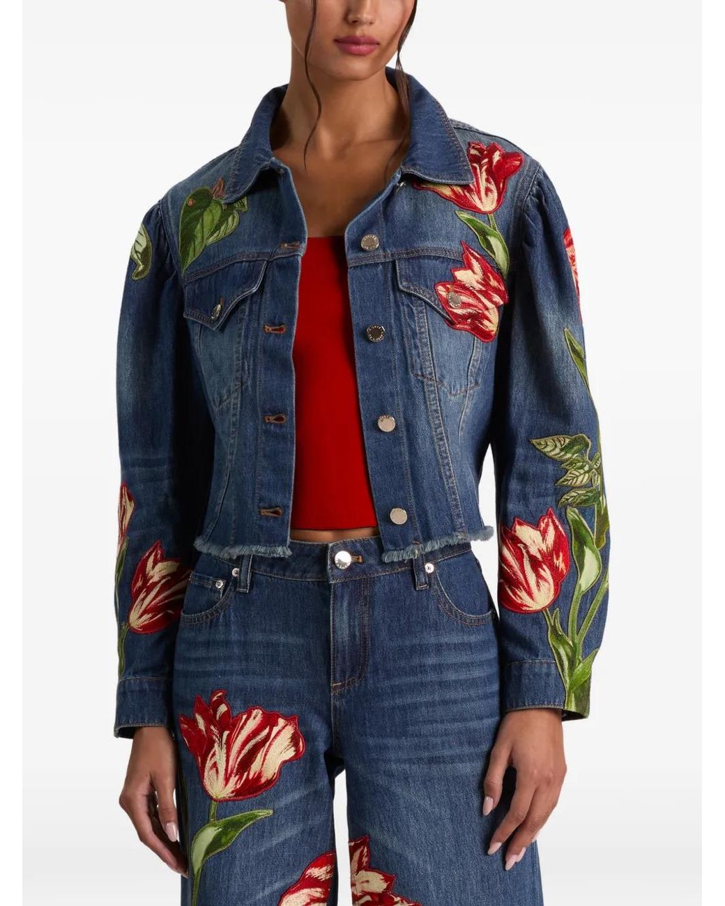 Alice + Olivia Blue Elijah Denim Jacket