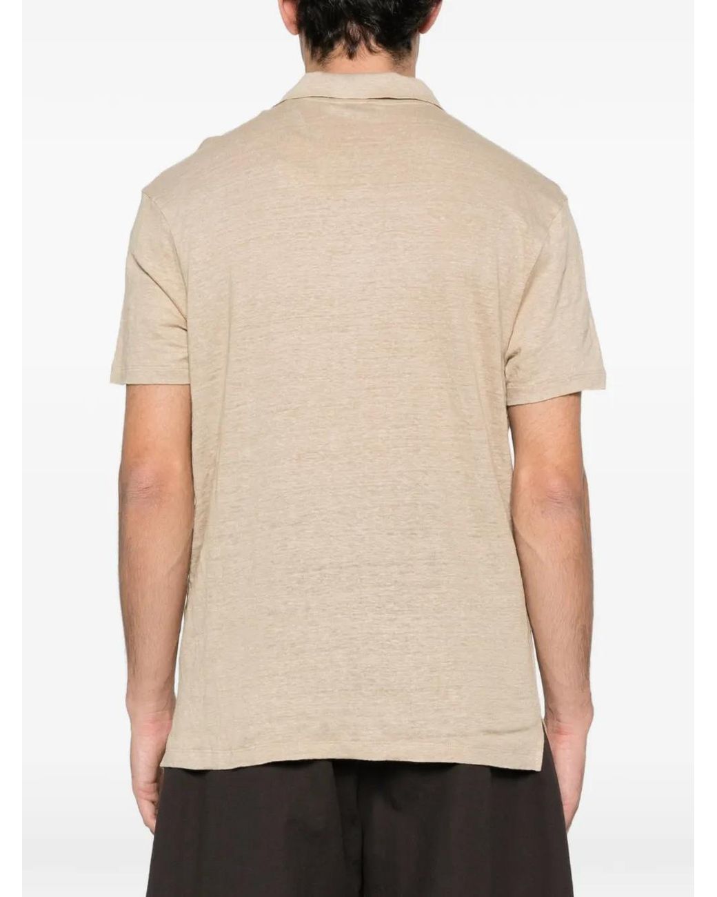 Sandro Natural Linen Polo Shirt for men