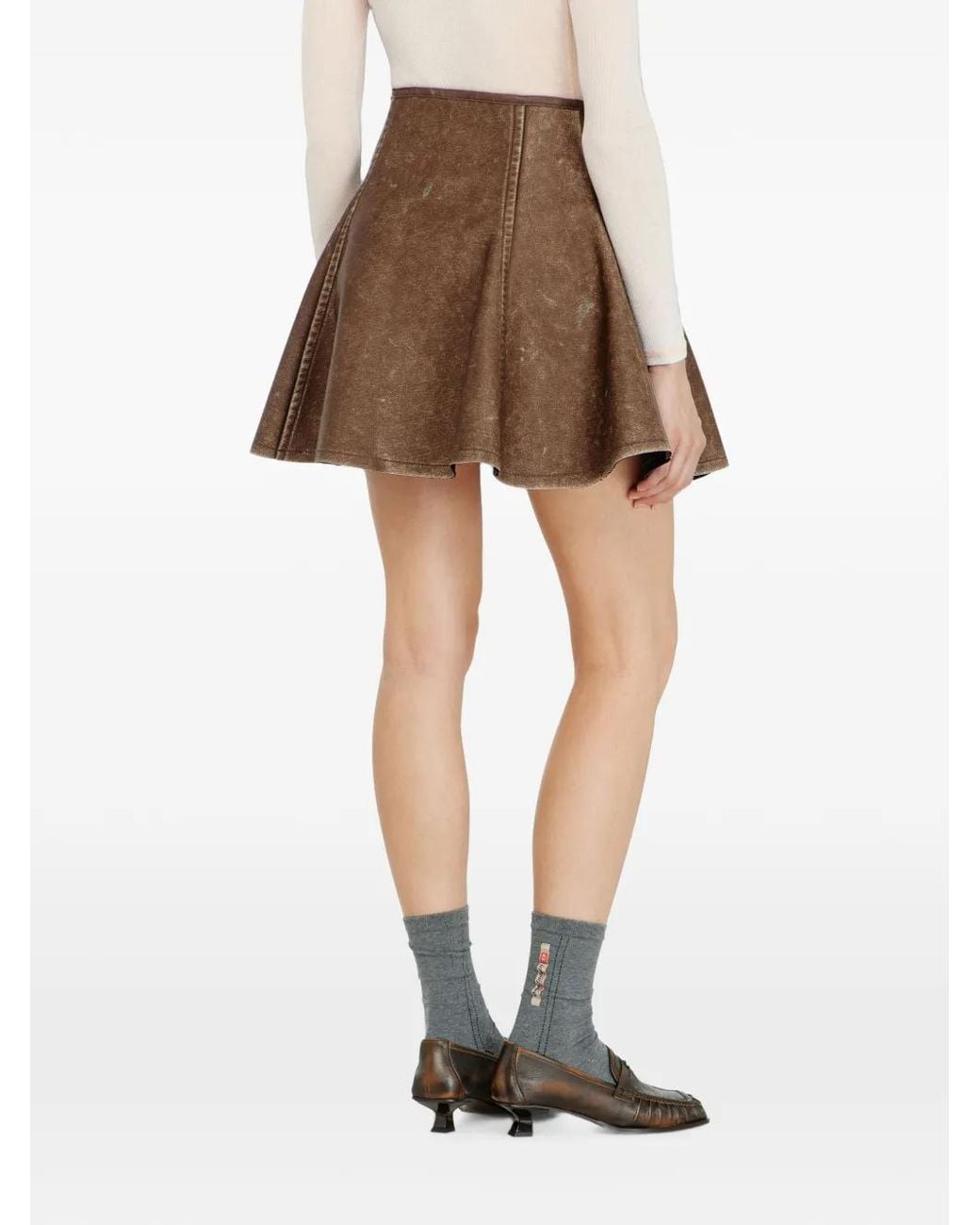 DIESEL Brown Flared Miniskirt