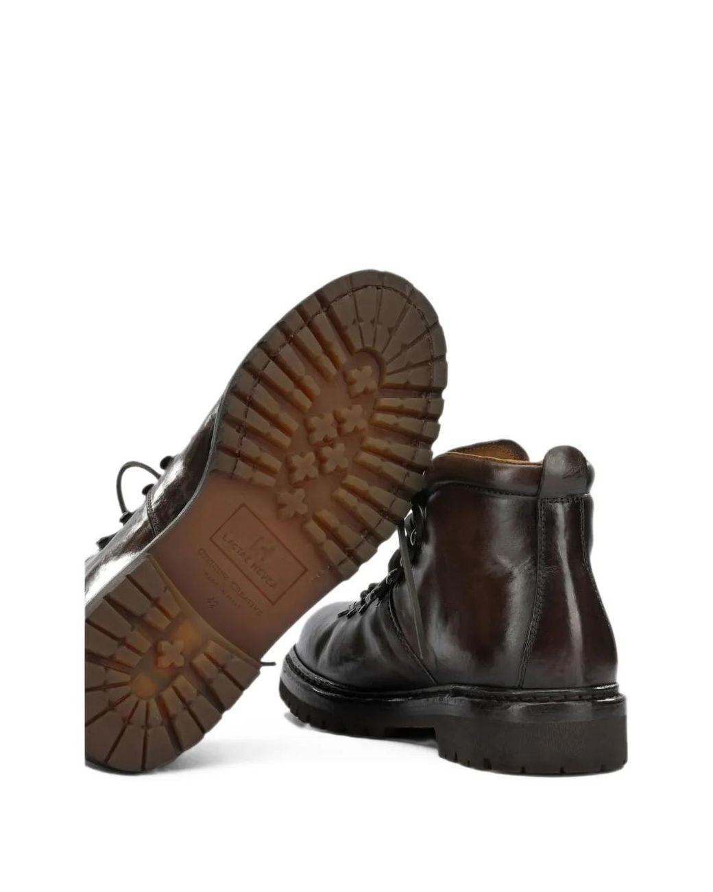 Officine Creative Black Bottines En Cuir À Lacets for men