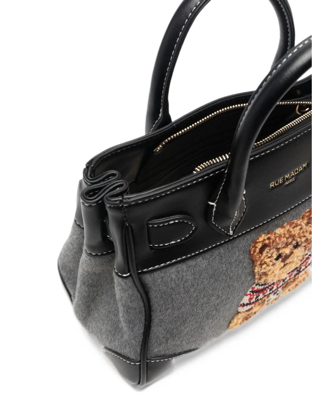 RUE MADAM PARIS Black Mini Marvin Love Tote Bag