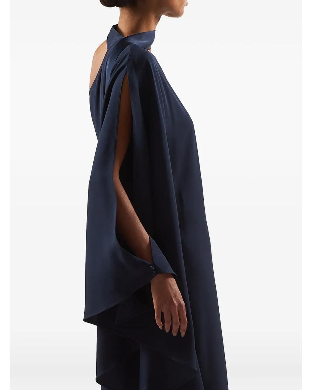 Taller Marmo Blue Florinda One-Shoulder Maxi Dress