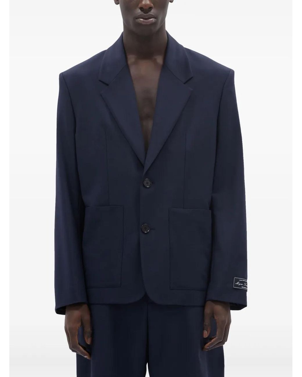 MSGM Blue Single-Breasted Blazer for men
