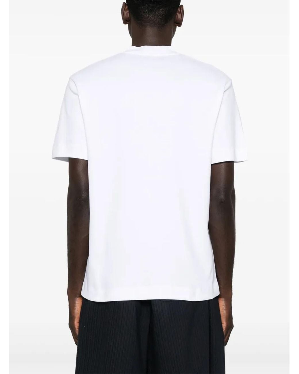 Sunspel White Ribbed Cotton Crew T-Shirt for men
