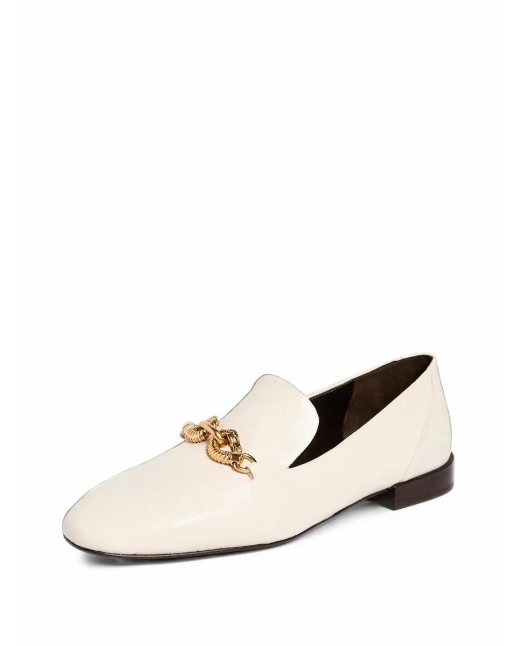 Tory Burch Natural Jessa Horsebit Leather Flat Loafers