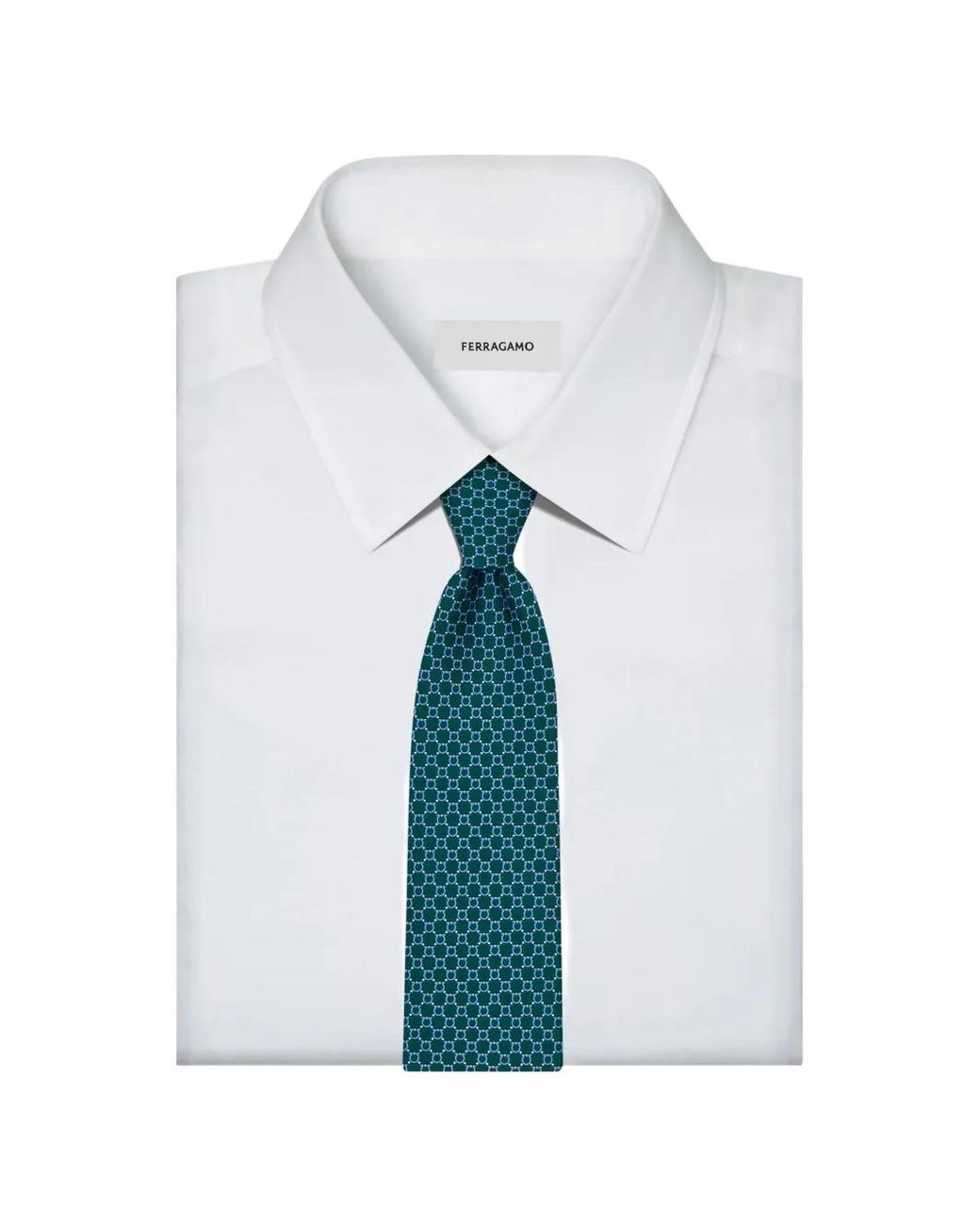 Corbata Con Estampado Gancini Ferragamo de hombre de color Blue