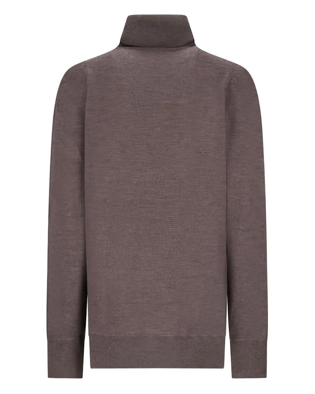 The Row Brown Turtleneck Long-Sleeve Top