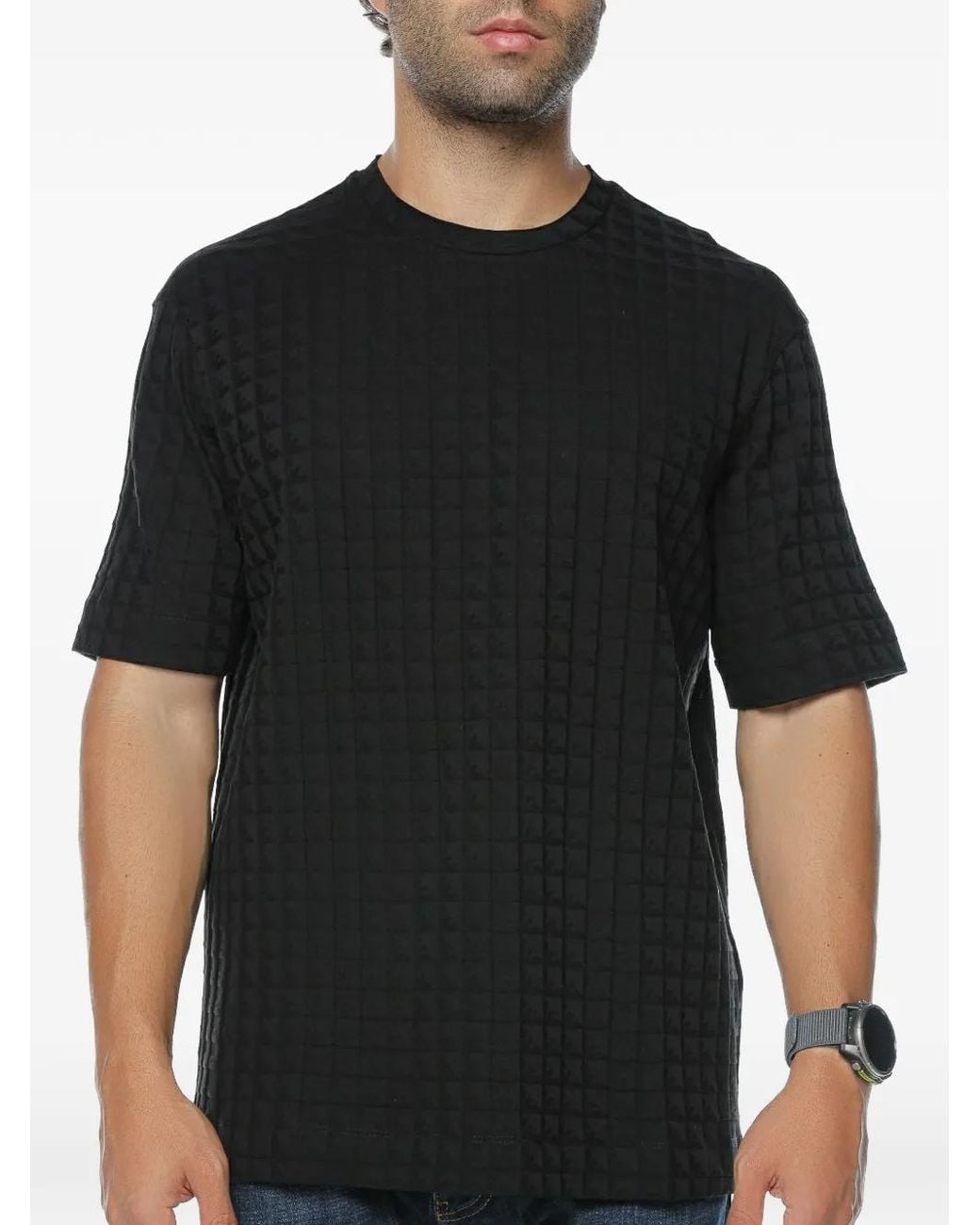 Emporio Armani Black Jacquard-Logo T-Shirt for men