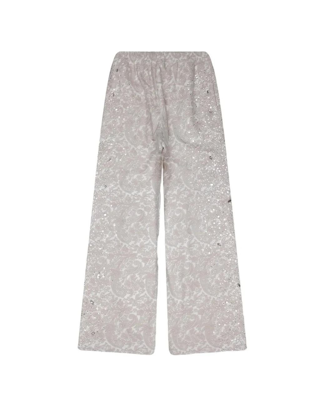BIRTH OF ROYAL CHILD White Cashew Blossomg Crystal-Embellished Track Pants for men