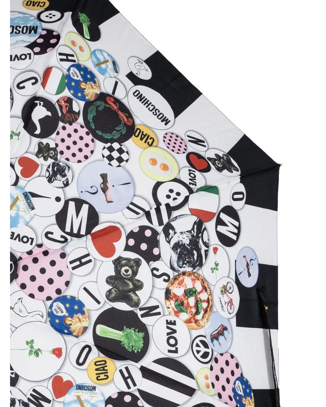 Moschino White Regenschirm mit Print