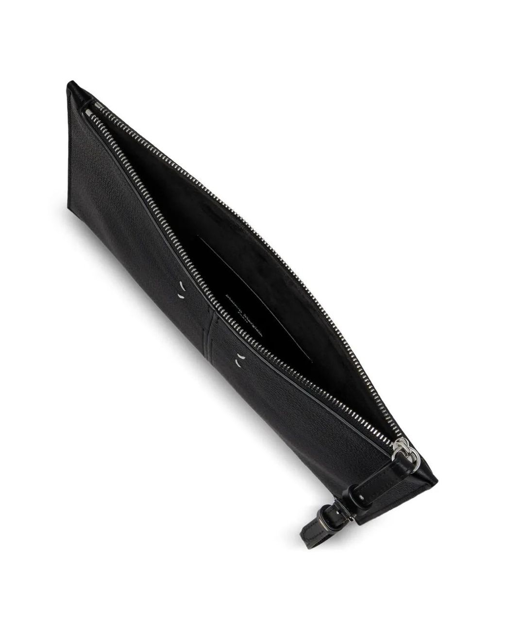 Maison Margiela Black Buckle Leather Clutch Bag