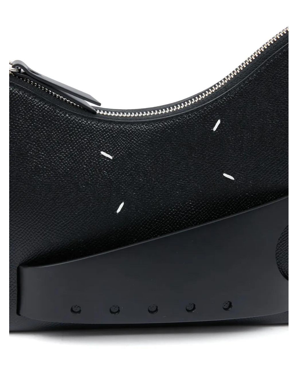 Maison Margiela Black Small Snatched Leather Shoulder Bag