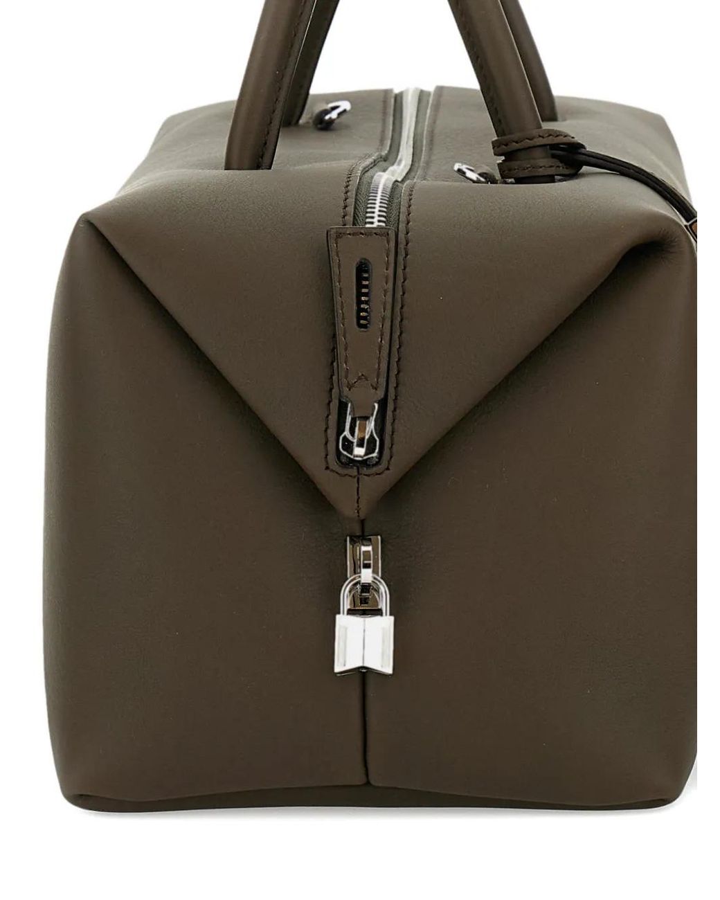 Max Mara Green Medium Folded-Sides Leather Tote Bag