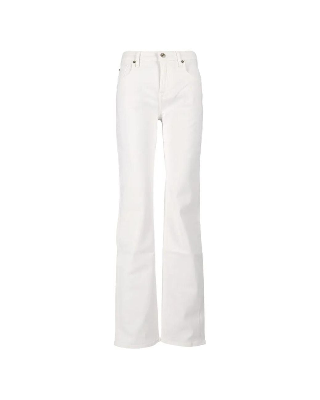 7 For All Mankind White The Slim Rivet-Detail Jeans