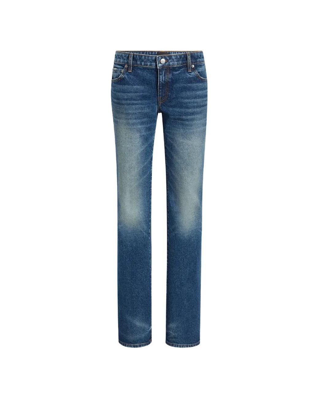 Khaite Blue Faded Straight-Leg Jeans