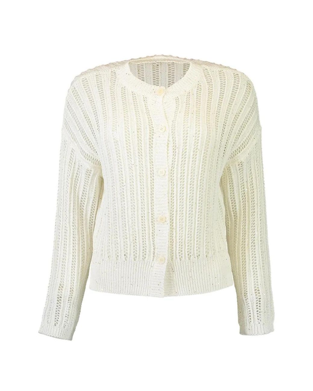 Antonelli White Iperico Sequin-Embellished Cardigan