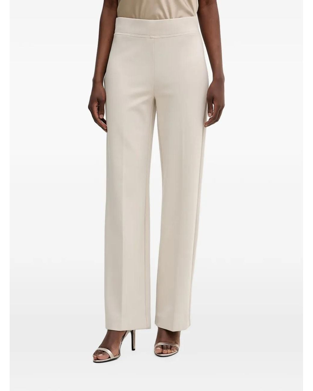 Joseph Ribkoff Natural Pressed-Crease Trousers