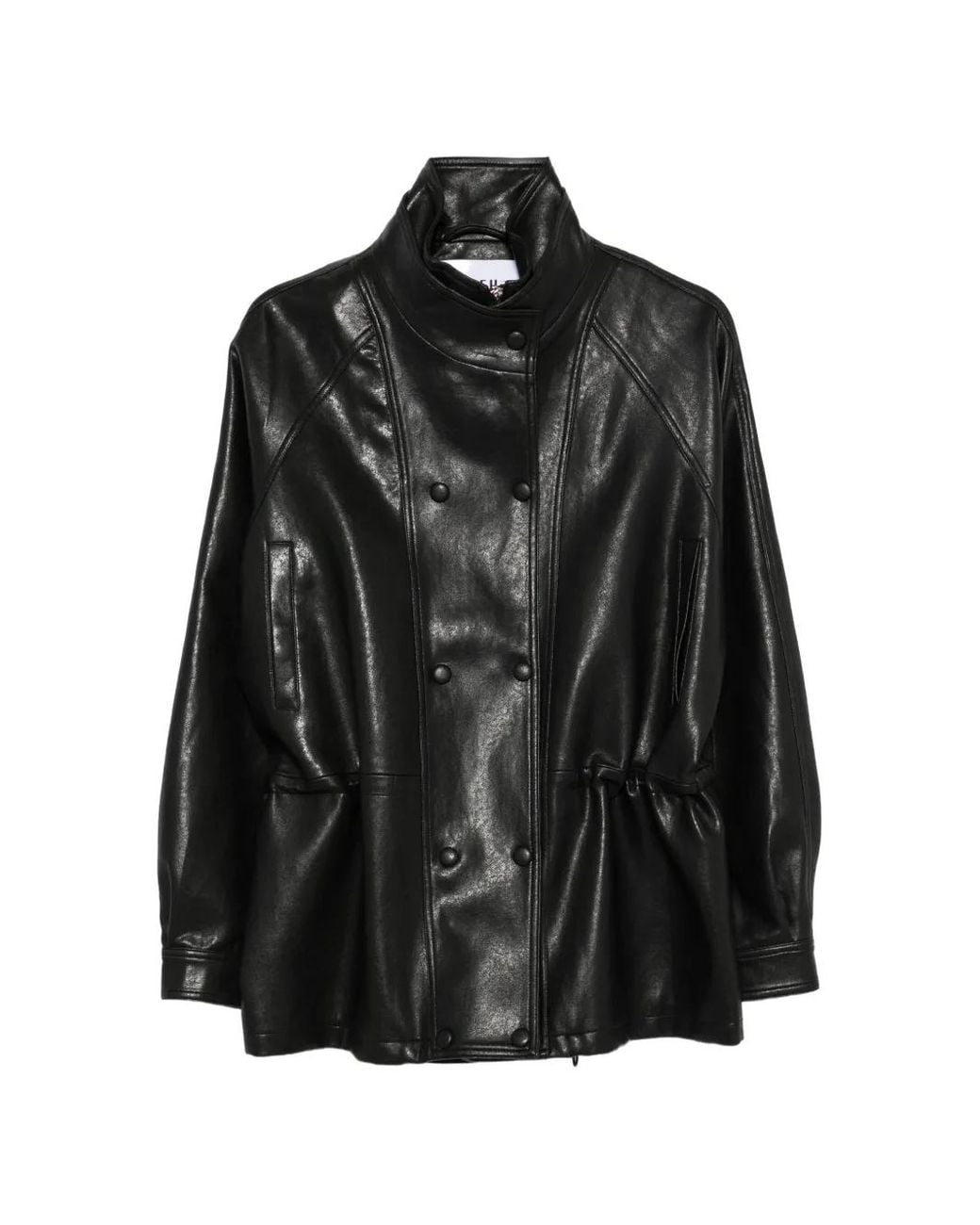 ELEH Black Veste Croisée En Cuir Artificiel