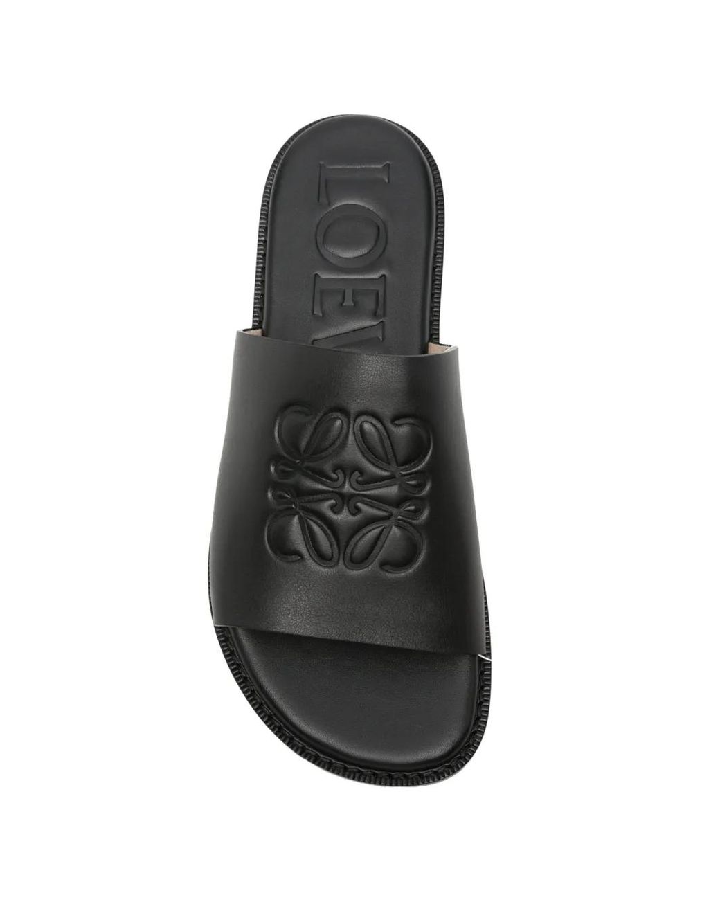 Loewe Black Flex Anagram Slide for men