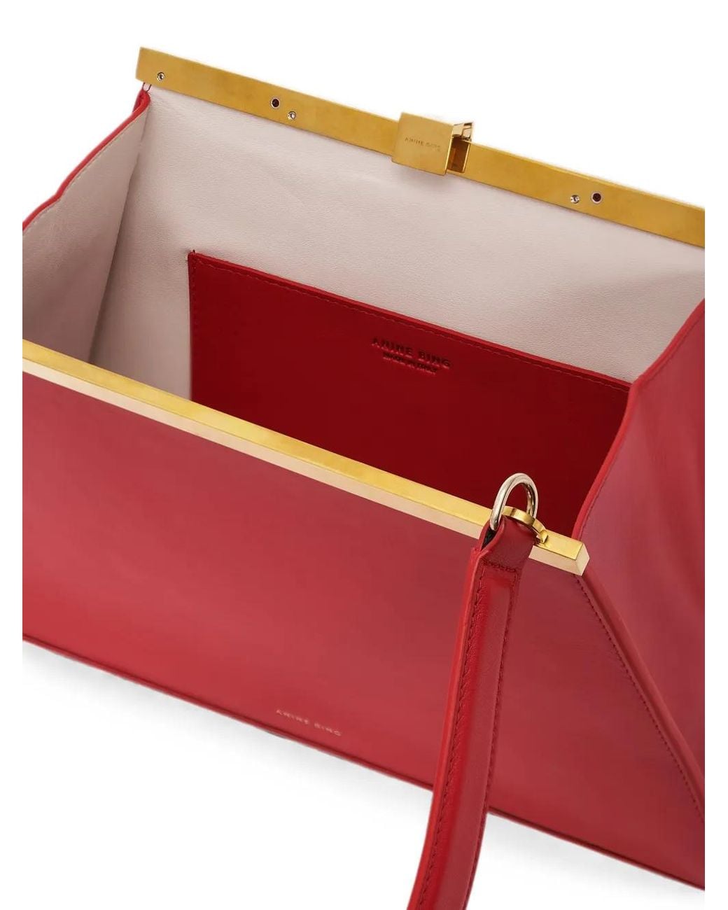 Anine Bing Red Anine Smooth Leather Shoulder Bag