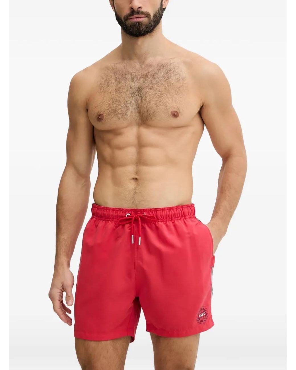 Gant Red Short De Bain À Lien De Resserrage Et Logo Imprimé for men