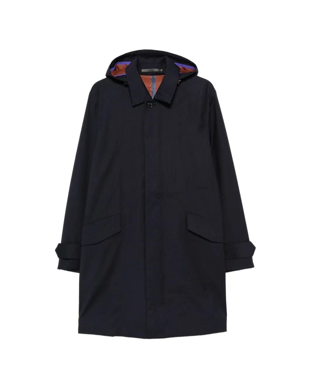 Paul Smith Blue Manteau Travel À Capuche for men