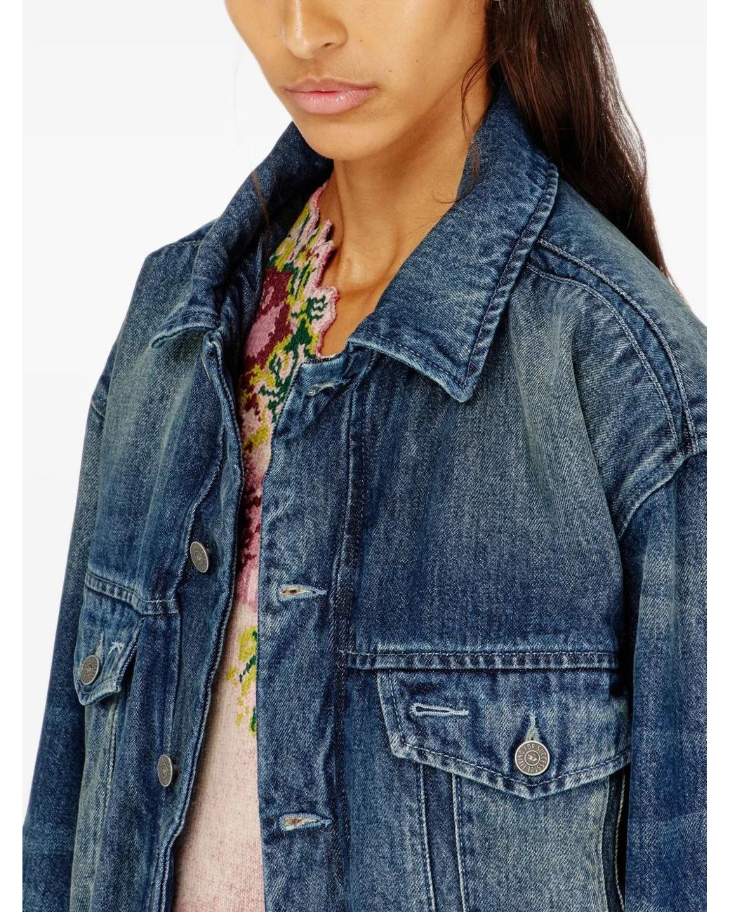 DIESEL Blue Elasticated Trucker Jacket