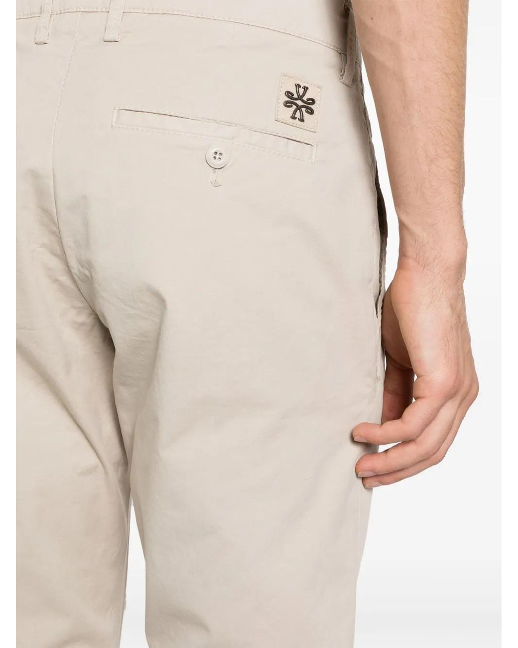 Jacob Cohen Natural Mid-Rise Cotton Chino Trousers for men