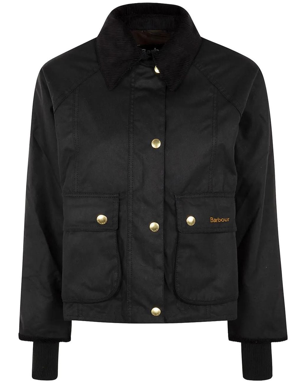 Barbour Black Cropped Beadnell Wax Outwear