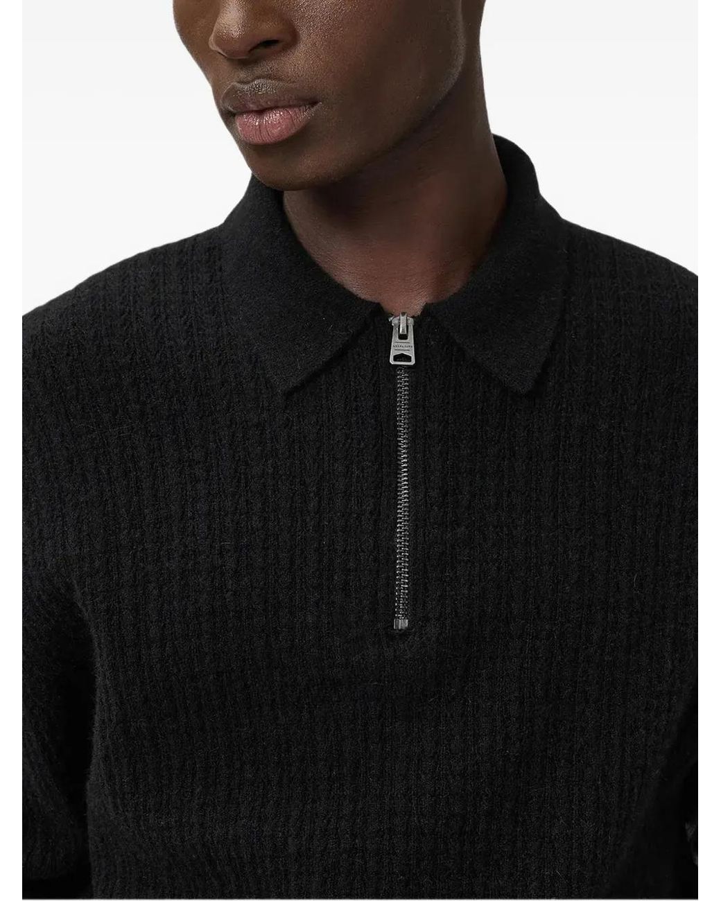 AllSaints Black Wren Frayed-Edge Single-Breasted Blazer for men