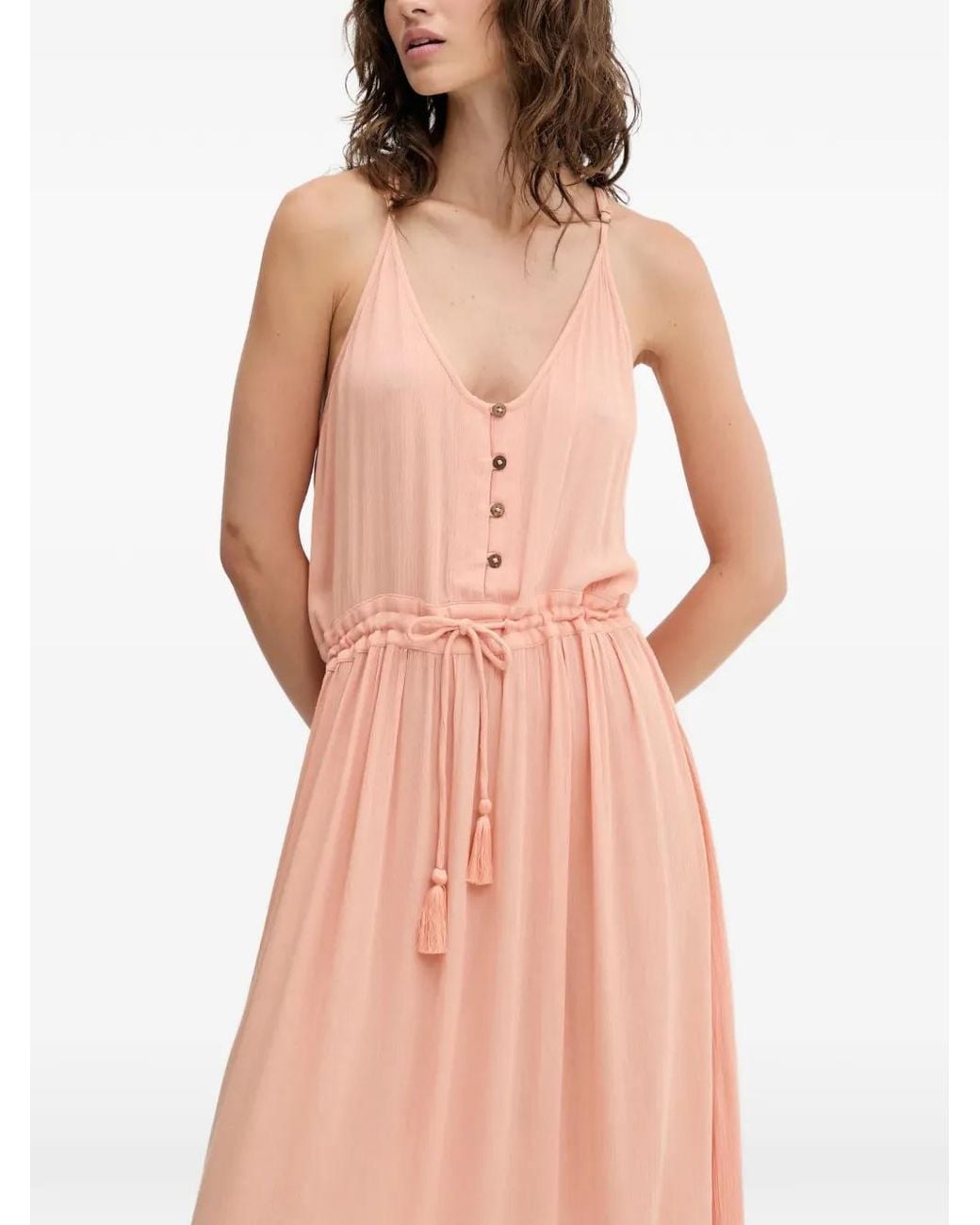 Rip Curl Pink Tassel-Detail Maxi Dress