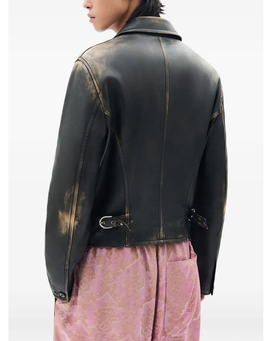 Ann Demeulemeester Malik Leren Jack in het Gray voor heren