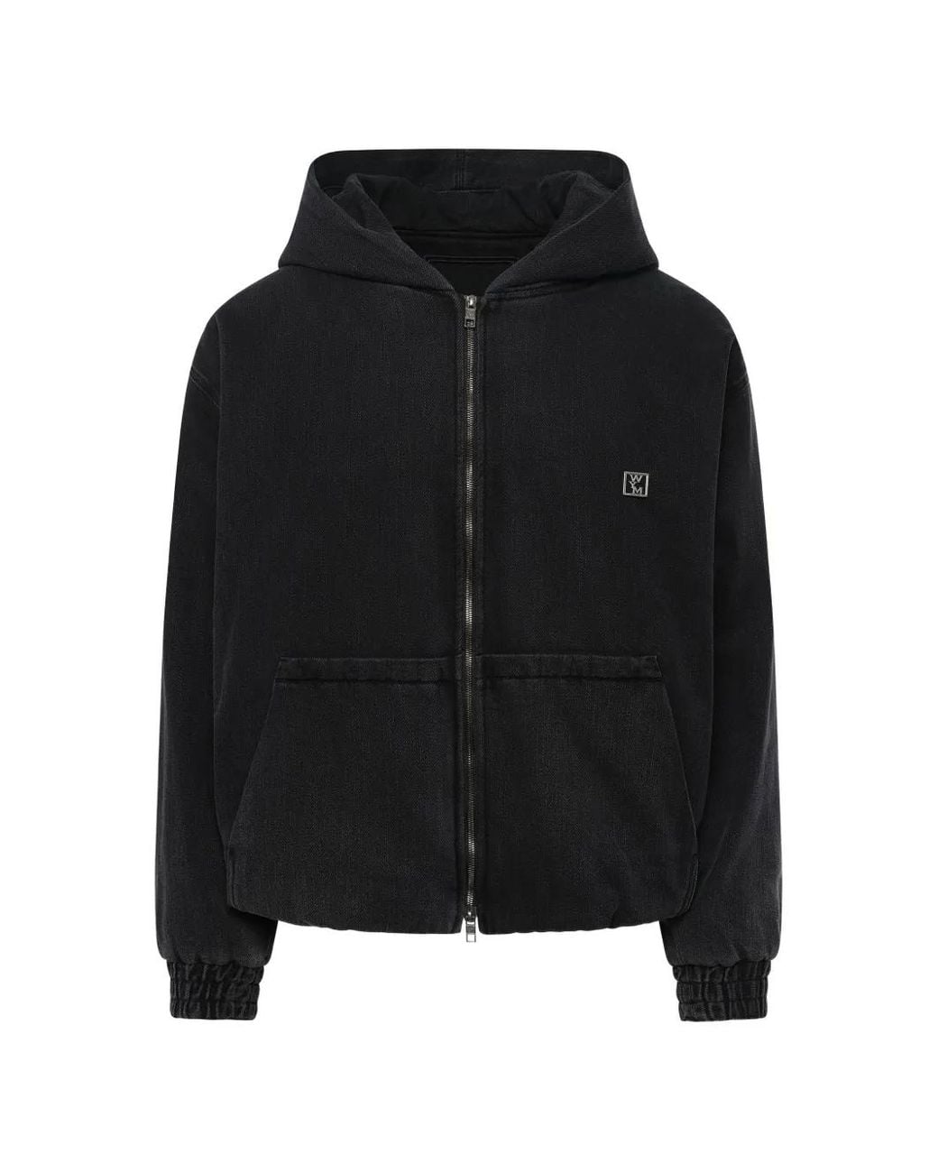 Wooyoungmi Black Dyed Denim Hoodie for men