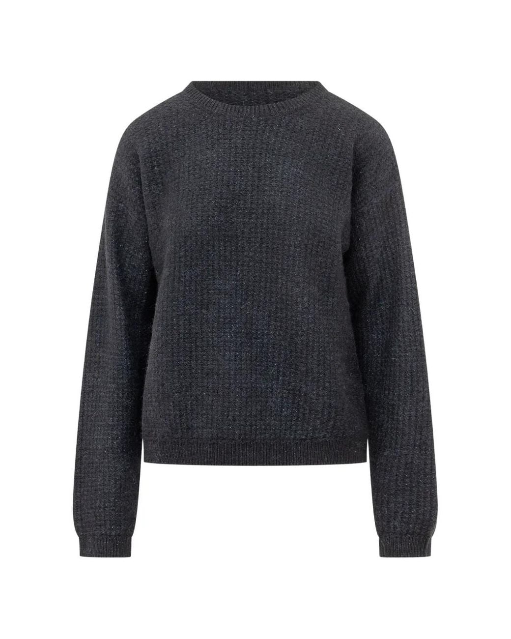 Fabiana Filippi Blue Ribbed-Knit Crew-Neck Sweater