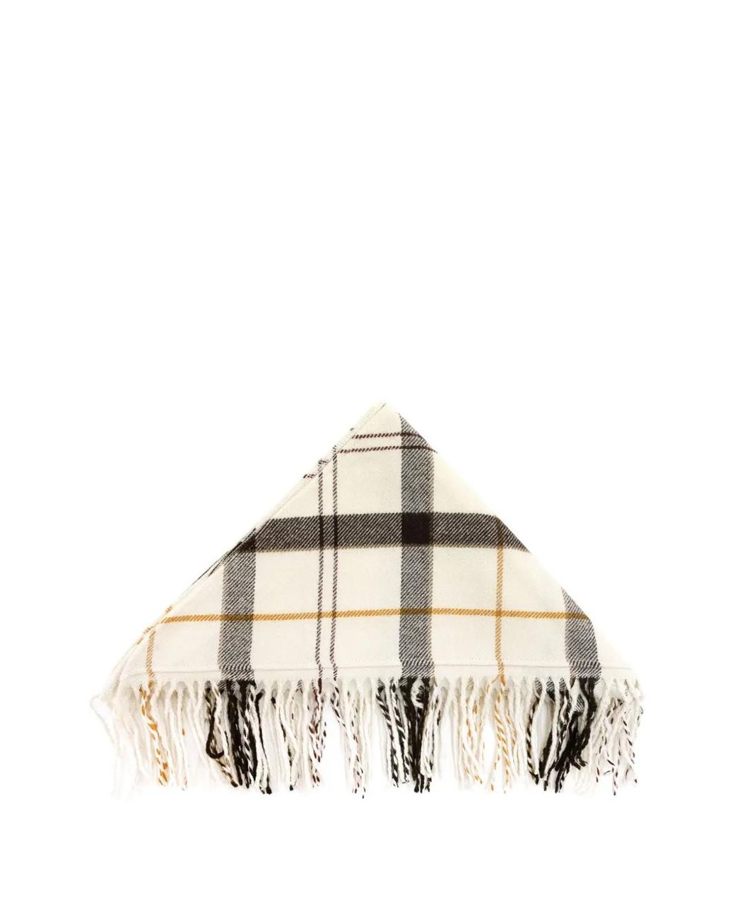 Barbour Metallic Check-Pattern Fringed Scarf
