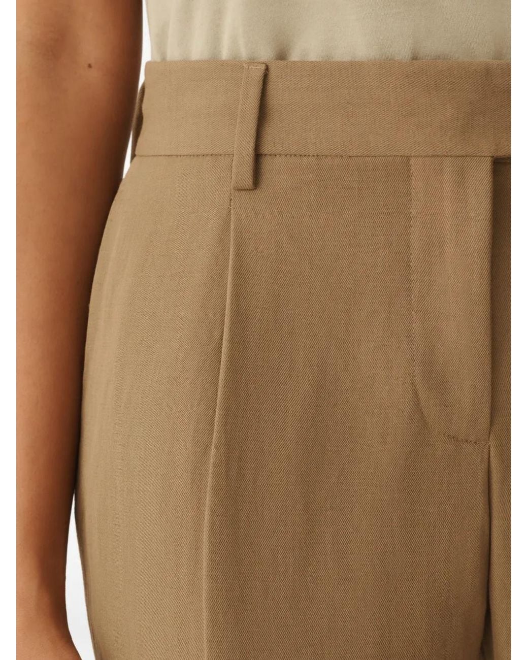 Fabiana Filippi Natural Belt-Loop Concealed-Fastening Trousers