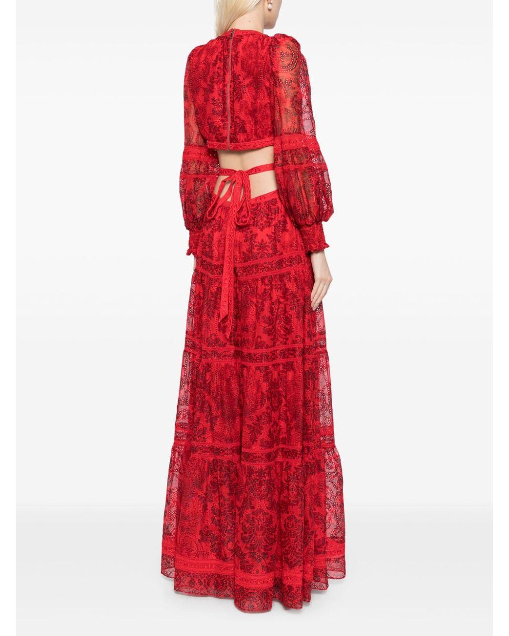 Alice + Olivia Patricia Cut-Out Dress in Red | Lyst
